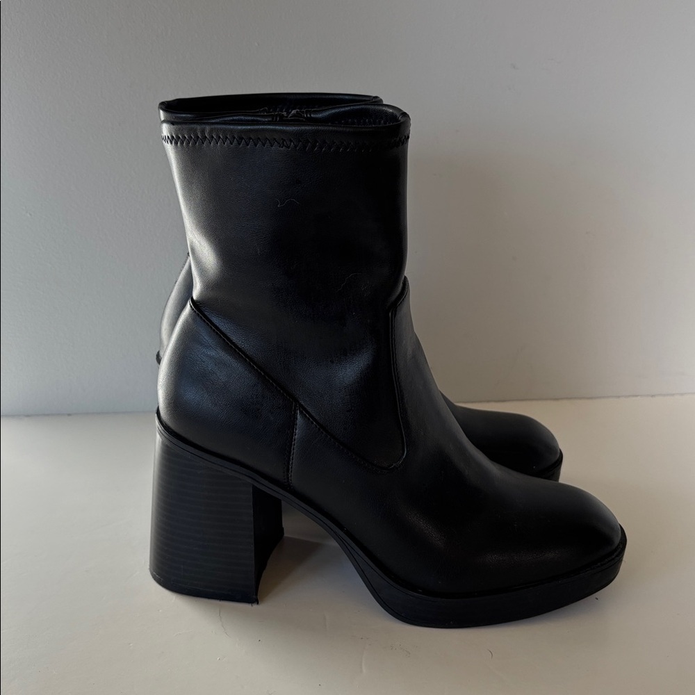 Mix No. 6 Women’s Black Heeled Boots Size 8.5 Vegan Leather - Picture 7 of 13